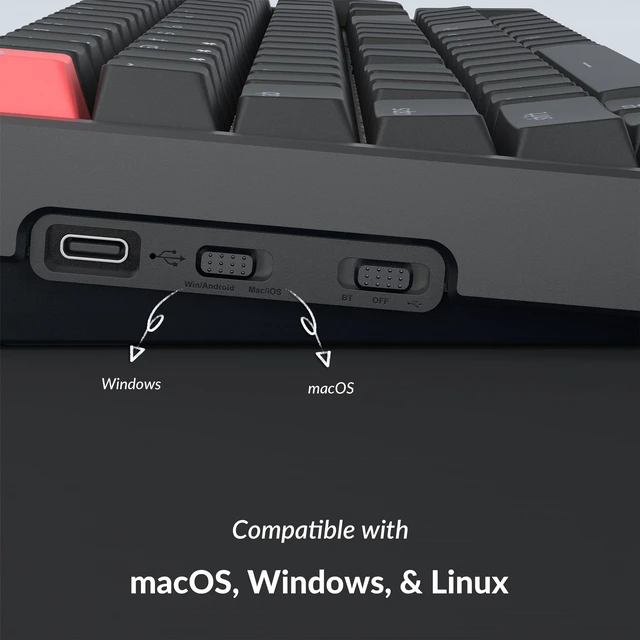 Alt view image 7 of 7 - K4 96% Layout QMK Wireless and Wired Mechanical Keyboard Super Brown Switch, RGB Backlight Aluminum Frame with Shine-Through Double-Shot PBT Keycaps for Mac Windows-Version 3
