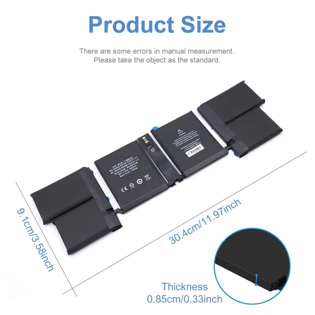 Alt view image 2 of 6 - A2527 Battery for Apple MacBook Pro 16'' A2485(Late 2021) MK183LL/A MK193LL/A MK1E3LL/A MK1A3LL/A EMC3651 Free Tools