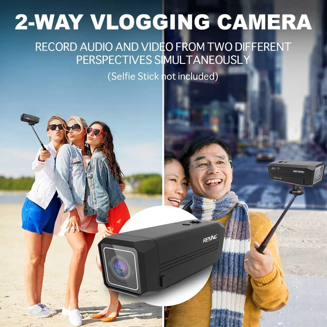 Alt view image 2 of 6 - A1 Two-Way Action Camera 1080p@30fps, Wi-Fi Connectivity, Broad View, Wrist Remote Control, IMX307 Sensor, Water-Resistant, Extreme Sports Camcorder for Motorcycles, Bicycles, Hiking, Cars