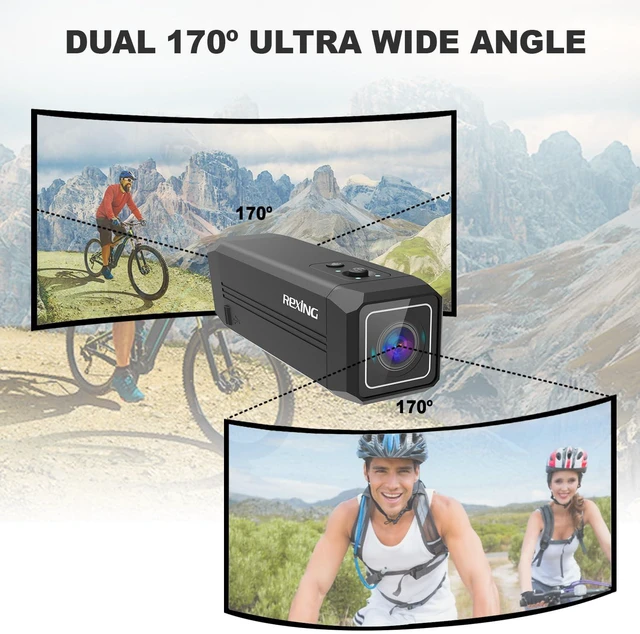 Alt view image 3 of 6 - A1 Two-Way Action Camera 1080p@30fps, Wi-Fi Connectivity, Broad View, Wrist Remote Control, IMX307 Sensor, Water-Resistant, Extreme Sports Camcorder for Motorcycles, Bicycles, Hiking, Cars