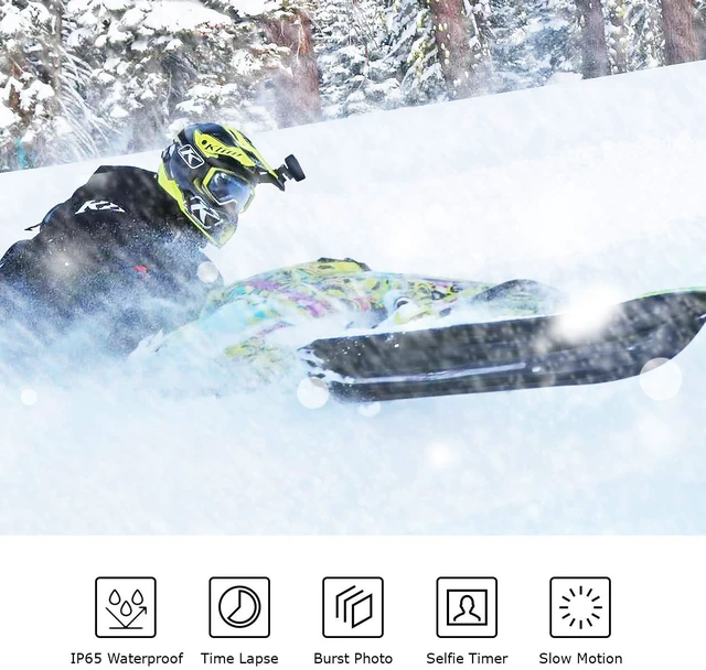 Alt view image 5 of 6 - A1 Two-Way Action Camera 1080p@30fps, Wi-Fi Connectivity, Broad View, Wrist Remote Control, IMX307 Sensor, Water-Resistant, Extreme Sports Camcorder for Motorcycles, Bicycles, Hiking, Cars