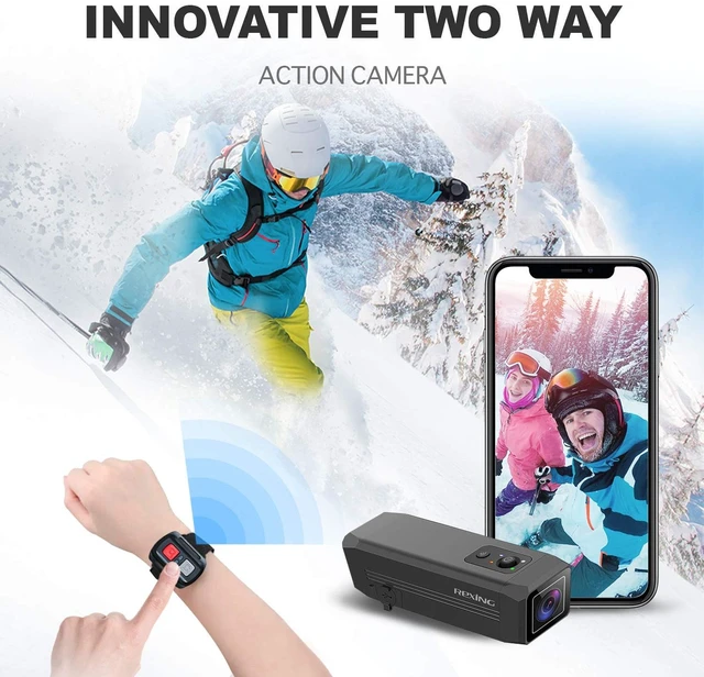 Alt view image 4 of 6 - A1 Two-Way Action Camera 1080p@30fps, Wi-Fi Connectivity, Broad View, Wrist Remote Control, IMX307 Sensor, Water-Resistant, Extreme Sports Camcorder for Motorcycles, Bicycles, Hiking, Cars