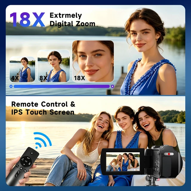 Alt view image 2 of 7 - Video Camera Camcorder HD 2.7K 48MP Vlogging Camera for YouTube HD2.7K 36MP Camcorder with 32GB SD Card