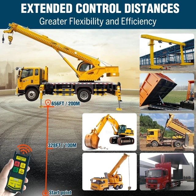 Alt view image 3 of 7 - 2 in 1 Crane Remote,Wireless Crane Remote Control 12V Dump Trailer Wireless Remote Accessories Wire Winch Controller Up-Down Switch Control Station