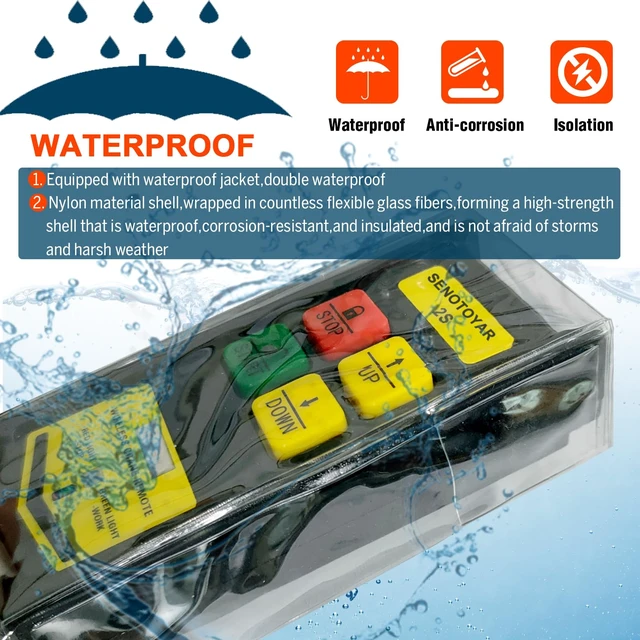 Alt view image 6 of 7 - 2 in 1 Crane Remote,Wireless Crane Remote Control 12V Dump Trailer Wireless Remote Accessories Wire Winch Controller Up-Down Switch Control Station