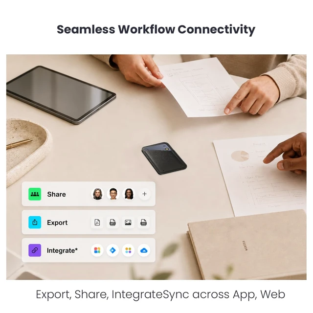 Alt view image 7 of 7 - AI Meeting Voice Recorder, AI Taking Device and Meeting Recorder 64GB Audio Recorder with AI Noise Cancellation,154 Languages, Audio Recording Device for Interviews, Class Notes and Work