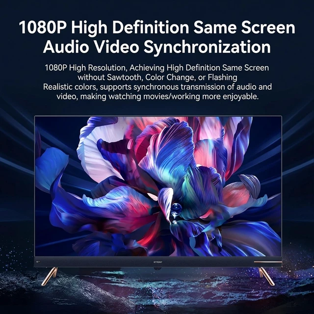 Alt view image 7 of 7 - 164FT HDMI Transmitter Receiver, 5G 2.4G HD Video Extender with 1080P Output, Type C Charging, Dual Mode, for PC TV Projector Screen Mirroring