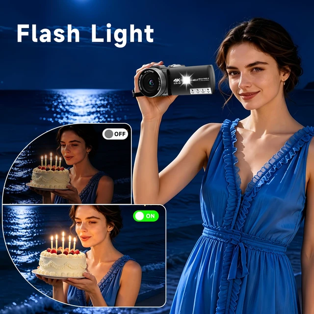 Alt view image 6 of 7 - Video Camera Camcorder HD 2.7K 48MP Vlogging Camera for YouTube HD2.7K 36MP Camcorder with 32GB SD Card