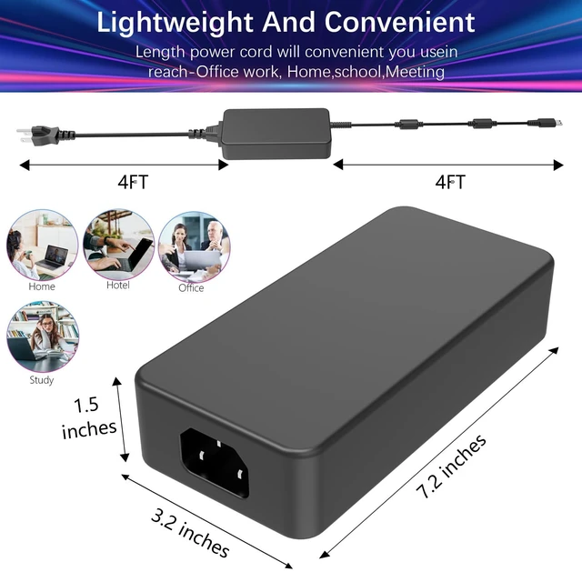 Alt view image 3 of 7 - 330W USB Tip AC Charger for MSI Raider GE68HX GE78 GE76 GE67 GE66 WE76 GE67HX Vector GP76 GP66 GP66HX Leopard Titan GT77 Laptop Power Supply Adapter Cord