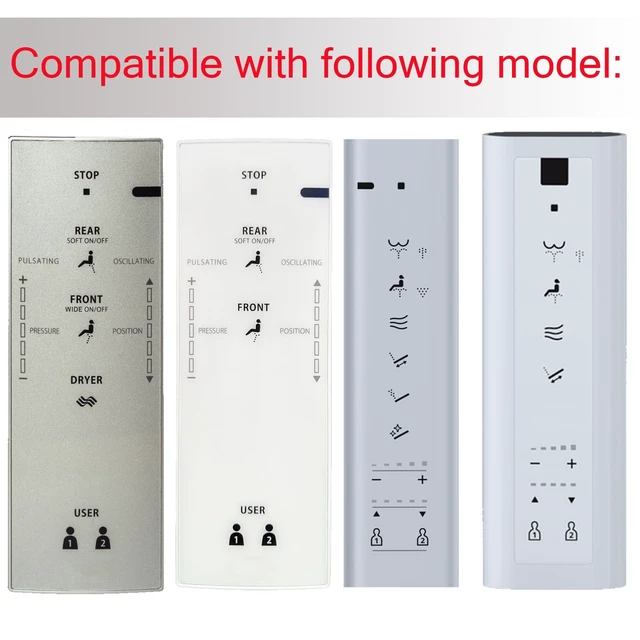 Alt view image 2 of 7 - Replacement Remote Control for TOTO Washlet Toilets and Bidets C200 SW2044 TCF6531U SW2043 TCF6530U MS920CEMFG THU9958 G500 A200 SW2024 TCF6501U MS970CEMFG SN970M V1 TCF403RG TCF403RSW