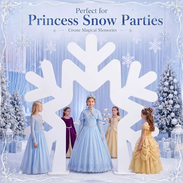 Alt view image 4 of 6 - Snowflake Archway Decoration 6.7 ft Christmas Winter Ourdoor Decor 3D Snowflake Arch Party Decoration, Winter Wonderland Photo Prop Stand-up, Xmas Snow Princess Birthday Party Decorations