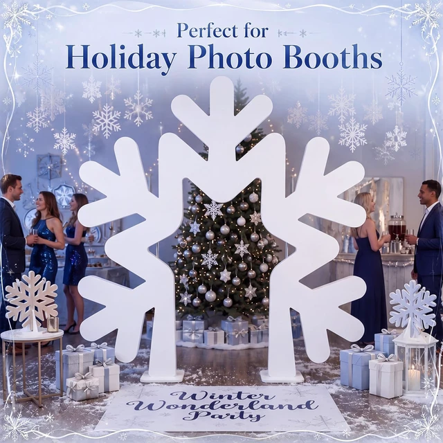 Alt view image 5 of 6 - Snowflake Archway Decoration 6.7 ft Christmas Winter Ourdoor Decor 3D Snowflake Arch Party Decoration, Winter Wonderland Photo Prop Stand-up, Xmas Snow Princess Birthday Party Decorations
