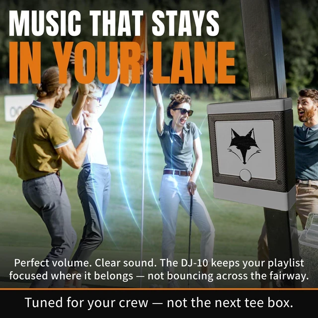 Alt view image 3 of 7 - DJ-10 Golf Cart Bluetooth Speaker Wireless Magnetic Golf Speaker with Secure Mount Loud, Weatherproof Sound with Retro Volume Knob & Built-in Charging (Gray)