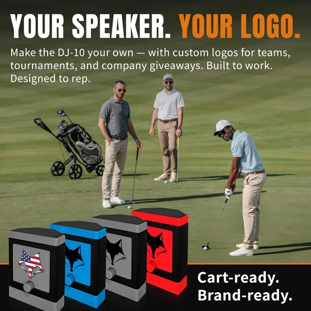 Alt view image 7 of 7 - DJ-10 Golf Cart Bluetooth Speaker Wireless Magnetic Golf Speaker with Secure Mount Loud, Weatherproof Sound with Retro Volume Knob & Built-in Charging (Gray)
