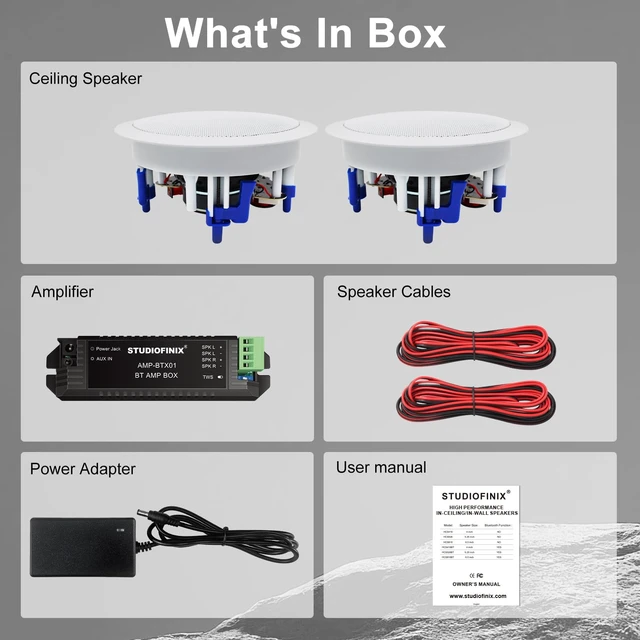 Alt view image 7 of 7 - 5.25 Inch Bluetooth Ceiling Speakers,300 Watt Max Power Output for Indoor Kichten,Living Room,Study Room,Basement and Covered Patio