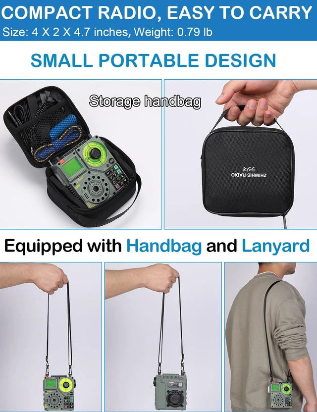 Alt view image 6 of 7 - Shortwave Radio with Bluetooth and APP Control, AIR AM FM VHF SW WB Portable Receiver, Super Bass/5 Types of Light Effects/6 EQ/Recording Rechargeable Stereo Emergency Radios Player ZWS-A320