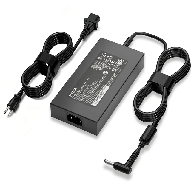 Main image of 240W AC Adapter Compatible with Chicony A20-240P2A MSI Katana 15 17 HX B13V B13VGK B13VFK B13VEK B12V B12VGK B12VEK B12VFK B14W B14WGK /MSI GF66 GF76 /Pulse 15 17 B13V Gaming Laptop Charger 4.5*3.0 mm