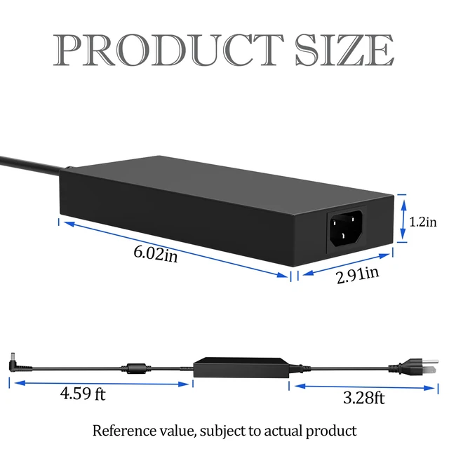 Alt view image 6 of 7 - 240W AC Adapter Compatible with Chicony A20-240P2A MSI Katana 15 17 HX B13V B13VGK B13VFK B13VEK B12V B12VGK B12VEK B12VFK B14W B14WGK /MSI GF66 GF76 /Pulse 15 17 B13V Gaming Laptop Charger 4.5*3.0 mm