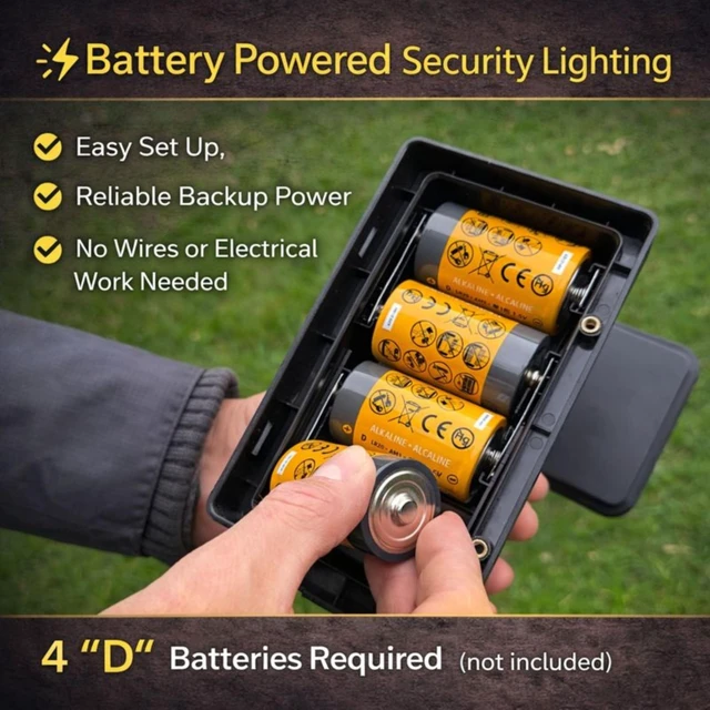 Alt view image 7 of 7 - Dynamic Tracking Battery Powered Motion Security Light, 1500 Lumens LED, 240° Sensor, Black, 50 ft Range