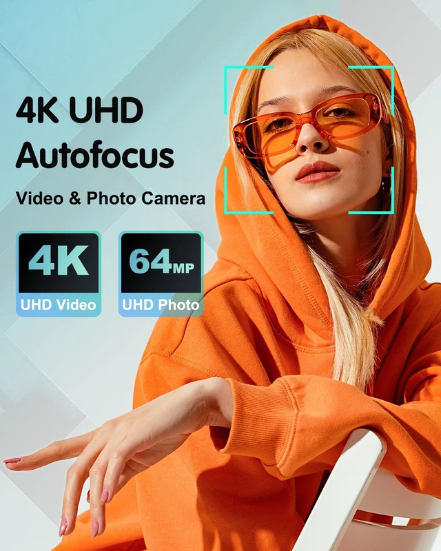 Alt view image 3 of 7 - 4K Digital Camera for Photography, 64MP Autofocus Vlogging Camera for YouTube with Selfie Lens, Compact Travel Video Camera with Flash, 16X Zoom, Anti-Shake, 32GB Card, 2 Batteries(Black)