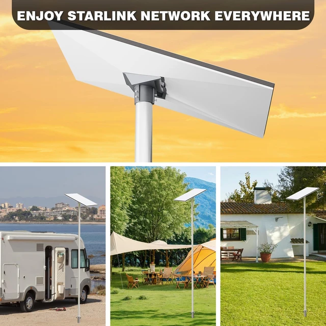 Alt view image 7 of 7 - Starlink Gen 3 Mount Screw-in Starlink Pole 10FT Starlink Mounting Kit with Starlink Gen 3 Pipe Adapter and Durable 1.5'' Diameter Pole with Ground Anchor