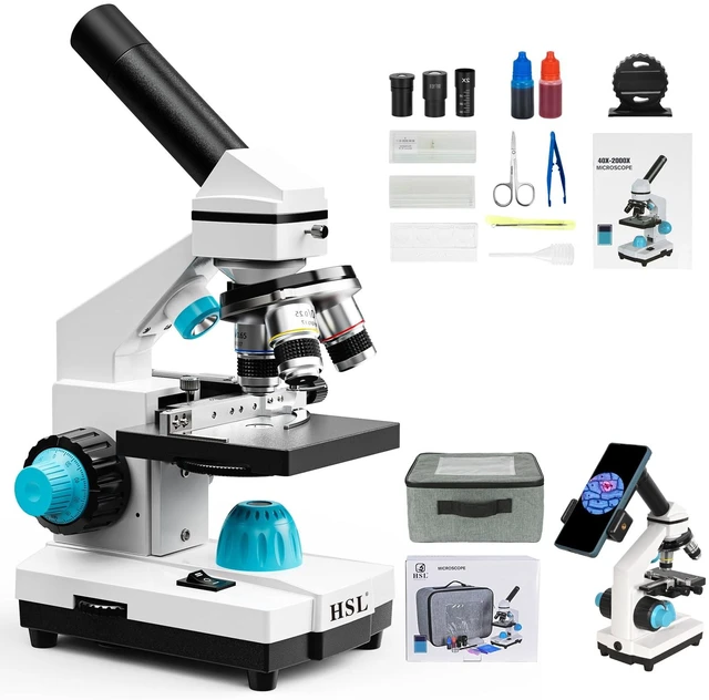 Main image of 40X-2000X Monocular Compound Microscope Kit for Students Adults,Dual LED Powerful Biological Microscopes Set for Laboratory School Education Science Beginner 1000x 2000x