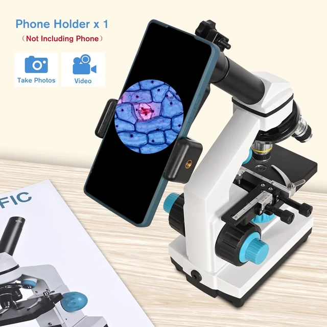 Alt view image 7 of 7 - 40X-2000X Monocular Compound Microscope Kit for Students Adults,Dual LED Powerful Biological Microscopes Set for Laboratory School Education Science Beginner 1000x 2000x