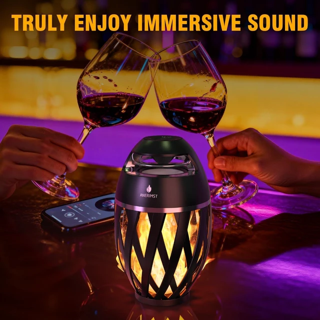 Alt view image 4 of 7 - Outdoor Speakers with Light, Multi-Sync up to 100 Speakers, Gifts for Men Multi-Sync up to 100 Speakers, Bluetooth 5.4, 24H Playtime, 360° Stereo Sound, Cool Gadgets for Home/Patio/Beaches, IP65