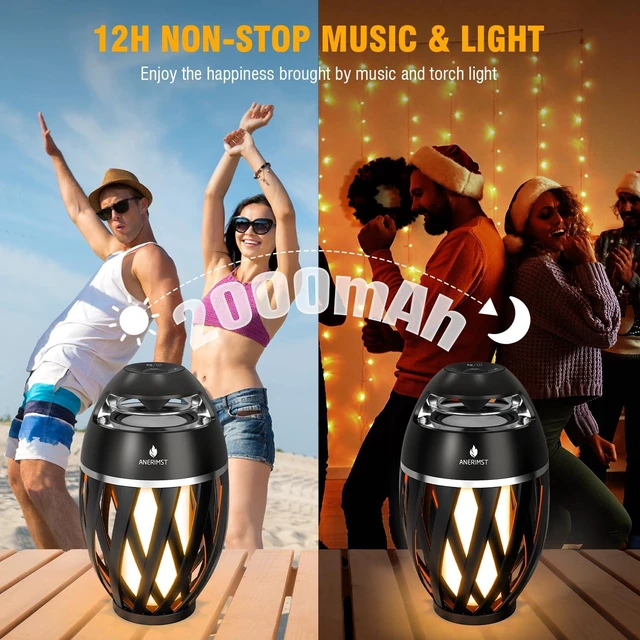 Alt view image 5 of 7 - Outdoor Speakers with Light, Multi-Sync up to 100 Speakers, Gifts for Men Multi-Sync up to 100 Speakers, Bluetooth 5.4, 24H Playtime, 360° Stereo Sound, Cool Gadgets for Home/Patio/Beaches, IP65
