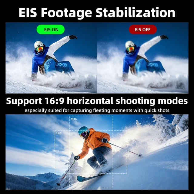 Alt view image 3 of 7 - 5K/30fps Action Camera 30M Waterproof Underwater Camera Vlogging Camera with a 1/2.3 Sensor, 170° Wide FOV Video,Stunning Low-Light Imaging EIS Remote Control(2*Battery,32GB)