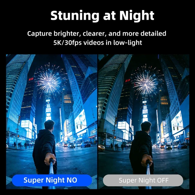 Alt view image 4 of 7 - 5K/30fps Action Camera 30M Waterproof Underwater Camera Vlogging Camera with a 1/2.3 Sensor, 170° Wide FOV Video,Stunning Low-Light Imaging EIS Remote Control(2*Battery,32GB)