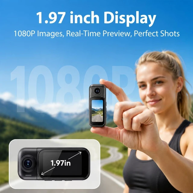 Alt view image 3 of 7 - Mini Wearable Body Camera 1080P, Bike Mount Kit, Magnetic Clip Mini POV Camera with 150° Wide Angle, Clip-On Design, App Preview, Portable Body Cam for Travel, Pets & Daily Recording