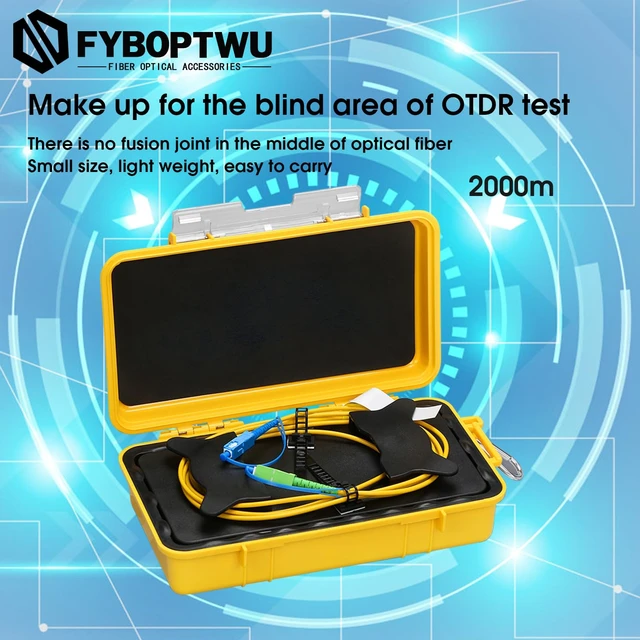 Alt view image 2 of 7 - 2000m SC/UPC-SC/APC OTDR Launch Cable Box SM 9/125, dead zone eliminator for OTDR testing, 0.5dB/km loss, rugged waterproof case, SC/UPC to SC/APC
