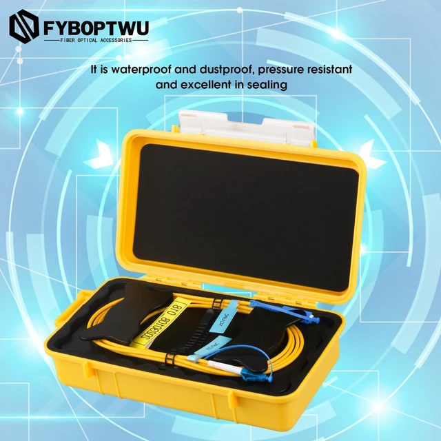 Alt view image 3 of 5 - 1000m SC/UPC-LC/UPC OTDR Launch Cable Box SM 9/125, dead zone eliminator for OTDR testing, 0.5dB/km loss, rugged waterproof case, SC/UPC to LC/UPC