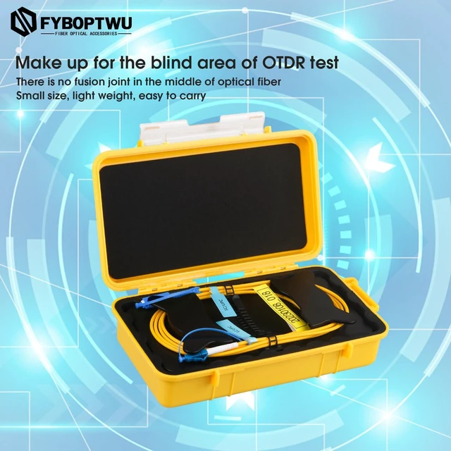 Alt view image 5 of 5 - 1000m SC/UPC-LC/UPC OTDR Launch Cable Box SM 9/125, dead zone eliminator for OTDR testing, 0.5dB/km loss, rugged waterproof case, SC/UPC to LC/UPC