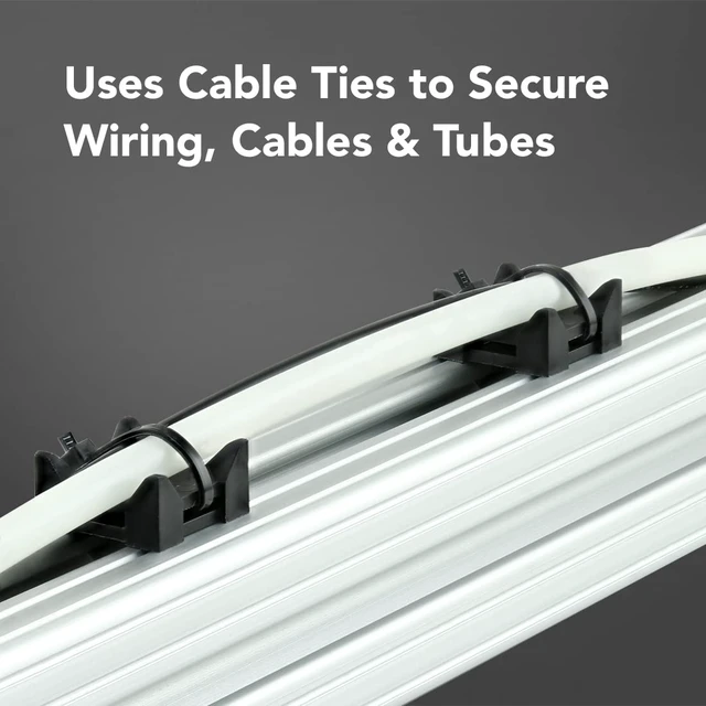 Alt view image 6 of 7 - 8020, 12316, 15 and 40 Series Nylon Cable Zip Tie Mounting Block Cable Tie Mount for Wire Management (25)