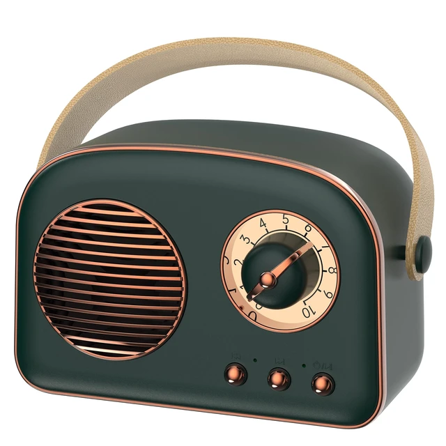 Main image of Retro Bluetooth Speaker, Portable Bluetooth Speakers, Mini Vintage Speaker, Wireless Speakers Supports TWS Pairing/U-Disk/TF Card/AUX for Home, Travel, Outdoor (Green)