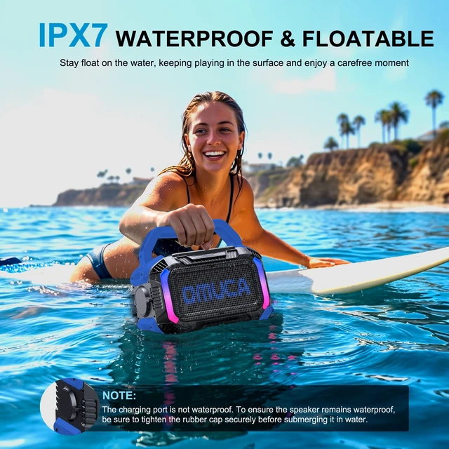 Alt view image 4 of 7 - Speakers Bluetooth Wireless, 40W Portable Bluetooth Speaker with Bass, IPX7 Waterproof & Floatable, 20H Playtime, RGB Light, Loud Speakers with TWS for Work, Outdoor, Garage(S-Blue)