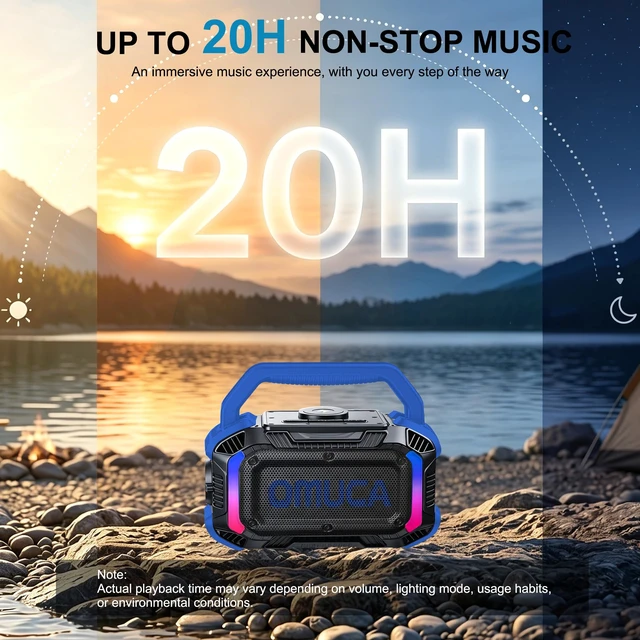 Alt view image 5 of 7 - Speakers Bluetooth Wireless, 40W Portable Bluetooth Speaker with Bass, IPX7 Waterproof & Floatable, 20H Playtime, RGB Light, Loud Speakers with TWS for Work, Outdoor, Garage(S-Blue)