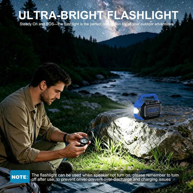 Alt view image 7 of 7 - Speakers Bluetooth Wireless, 40W Portable Bluetooth Speaker with Bass, IPX7 Waterproof & Floatable, 20H Playtime, RGB Light, Loud Speakers with TWS for Work, Outdoor, Garage(S-Blue)
