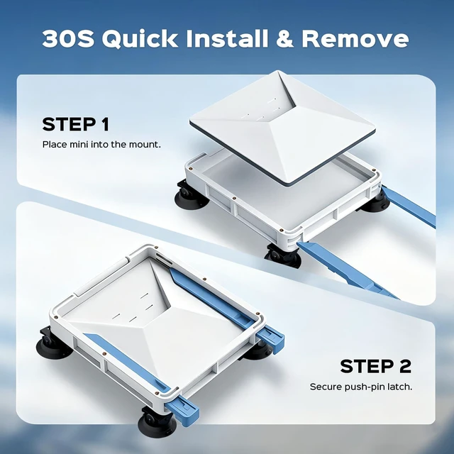 Alt view image 3 of 7 - Starlink Mini Suction Cup Roof Car Mount, Quick-Release, ASA Armor Mount with 250-lbs Industrial Suction Cups, UV/Impact/Weather-Resistant, Vehicle mount for Cars, RVs, Boats, Sunroofs & Glass