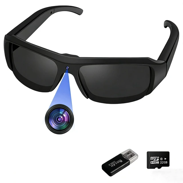 Main image of Camera Sunglasses Smart Action Glasses 1080P Video Camera Glasses UV Protection Polarized Lens Support Photos/Videos Recording with 32GB Micro SD Card and Card Reader for Outdoor Activities