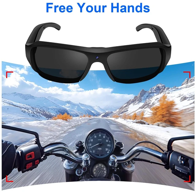 Alt view image 3 of 7 - Camera Sunglasses Smart Action Glasses 1080P Video Camera Glasses UV Protection Polarized Lens Support Photos/Videos Recording with 32GB Micro SD Card and Card Reader for Outdoor Activities