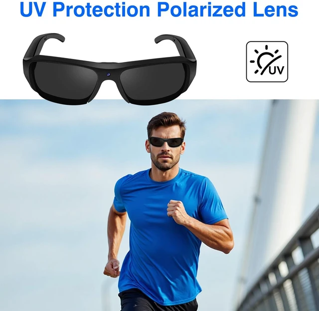Alt view image 5 of 7 - Camera Sunglasses Smart Action Glasses 1080P Video Camera Glasses UV Protection Polarized Lens Support Photos/Videos Recording with 32GB Micro SD Card and Card Reader for Outdoor Activities