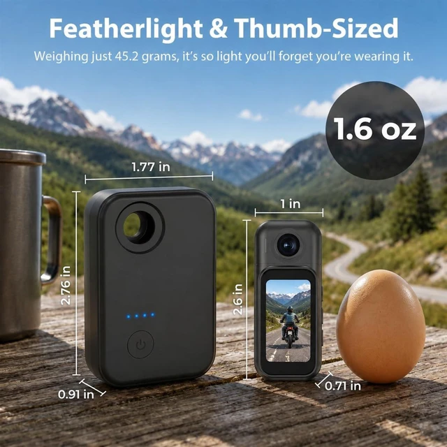 Alt view image 4 of 7 - Mini Wearable Body Camera 1080P, Bike Mount Kit, Magnetic Clip Mini POV Camera with 150° Wide Angle, Clip-On Design, App Preview, Portable Body Cam for Travel, Pets & Daily Recording