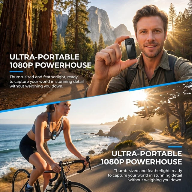 Alt view image 5 of 7 - Mini Wearable Body Camera 1080P, Bike Mount Kit, Magnetic Clip Mini POV Camera with 150° Wide Angle, Clip-On Design, App Preview, Portable Body Cam for Travel, Pets & Daily Recording
