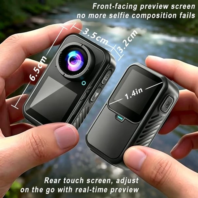 Alt view image 2 of 5 - 4K Mini Action Camera,4K60FPS 20MP WiFi Action Camera with EIS Ultra HD 130FT Waterproof Underwater Camera Remote Control(Black, 64, GB)