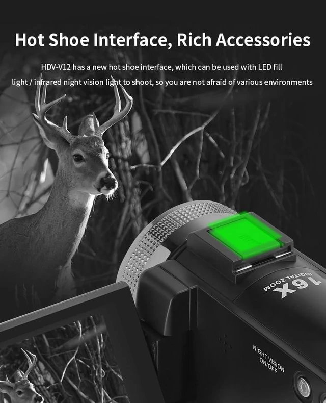 Alt view image 7 of 7 - Video Camera Camcorder, Full HD 1080P 30FPS IR Night Vision Vlogging Camera for YouTube Kids, 3.0 Inch LCD Screen 16X Zoom Digital Camera with 2 Batteries