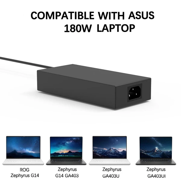Alt view image 5 of 7 - 180W AC Charger for Asus ROG Zephyrus G14 (2024) GA403 GA403U GA403UI GA403UV GA403UU GA403UI-XS96 GA403UI-G14.R94070 GA403UV-G14.R94060 ADP-180TB K Laptop Power Supply Adapter