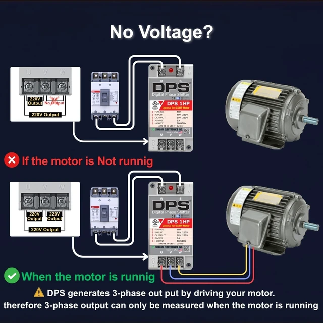 Alt view image 5 of 7 - American Digital Phase Converter 1HP, Single to 3 Phase, 3A 200-240V For 0.5HP(0.4kW) 1.5A Motor, Input/Output 200-240V, UL-Listed, 1 per 1 Motor Only, Easy Set Up, Digital Phase Shifter